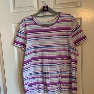 Croft & Barrow Striped Tee in Purple and Lavender